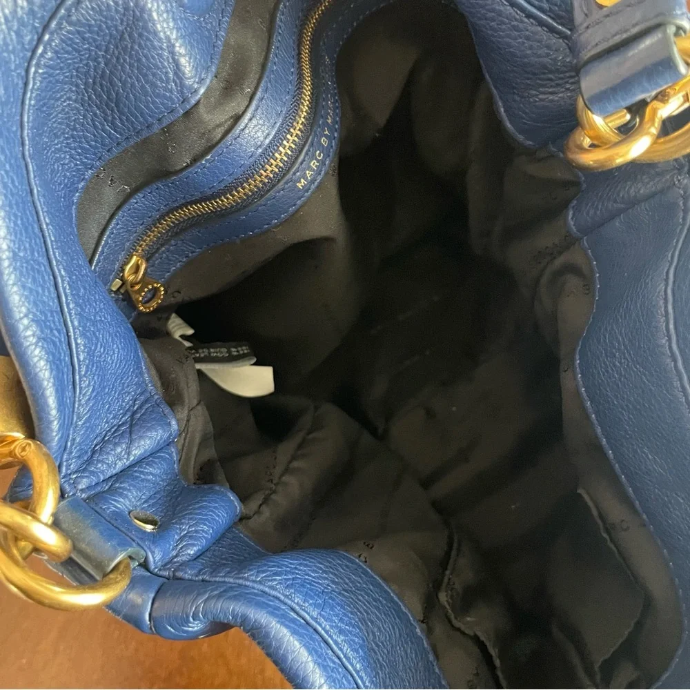Marc by Marc Jacobs Blue Leather Too Hot To Handle Hobo w/ Dust Bag Please - Picture 5 of 9